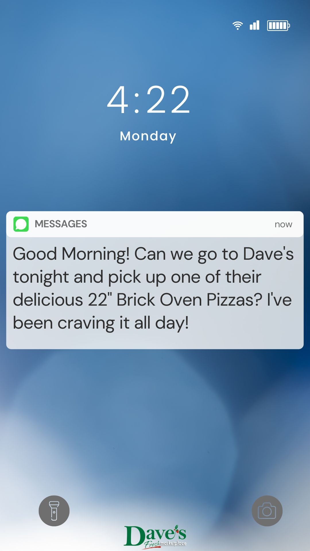 Dave's Pizza Text